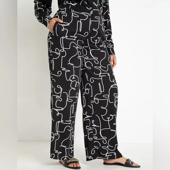 NWT- Printed Wide Leg Pant - Picture 3 of 4